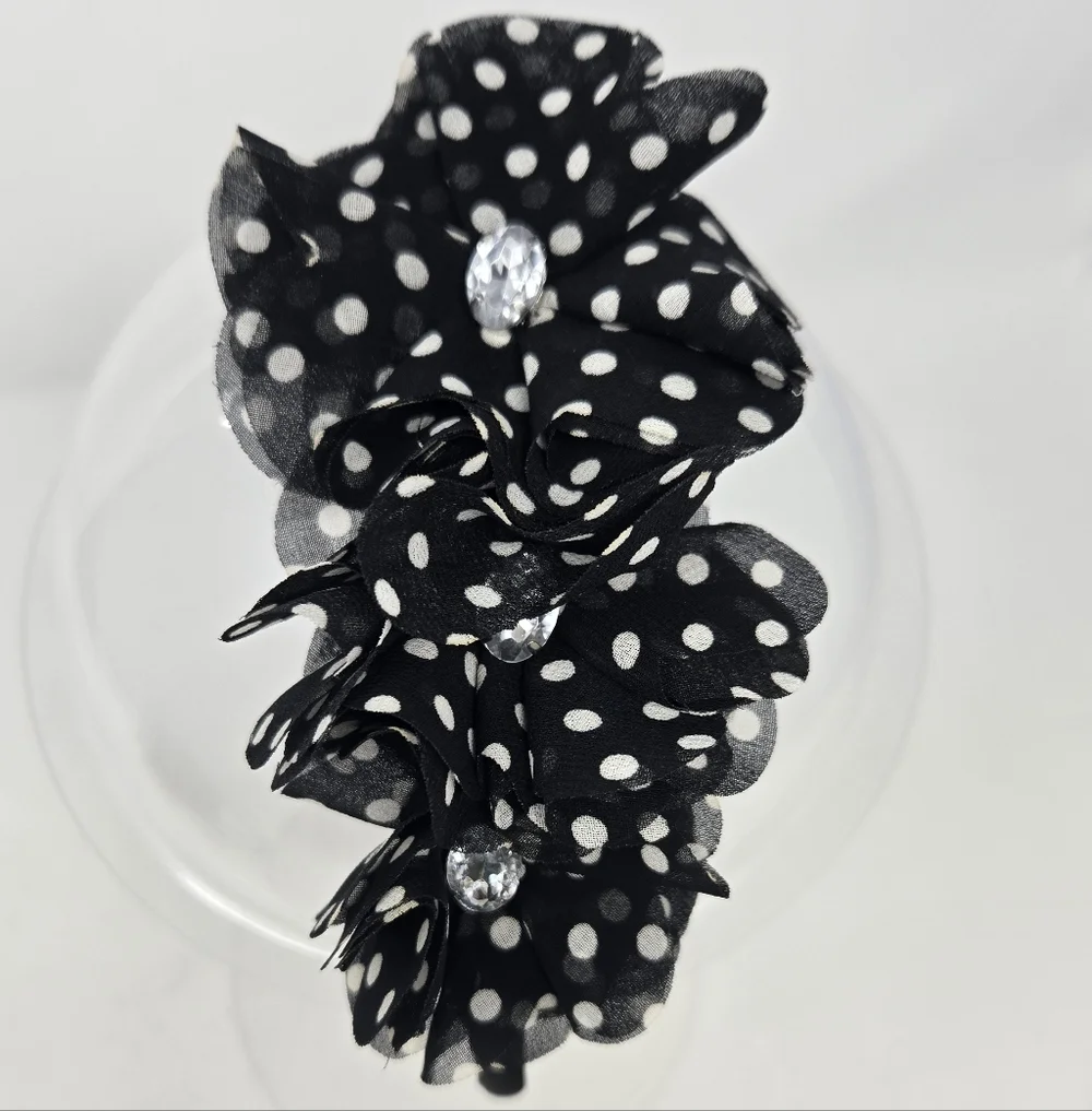 HANDMADE SET OF 4 BLACK FASCINATOR HEADBAND HAIR ACCESSORY BACHELORETTE WOMEN OS